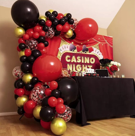 Red and Black Balloon Arch Kit & Garland