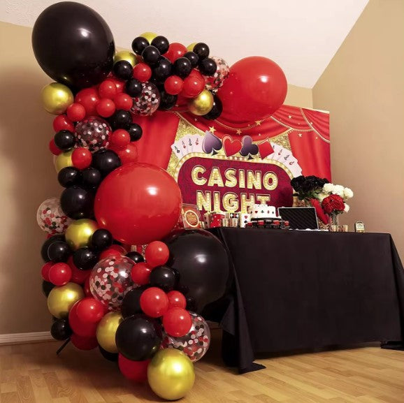 Red and Black Balloon Arch Kit & Garland