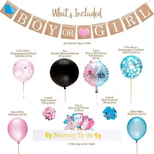 Gender Reveal Party Decoration Kit