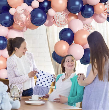 Rose Gold Navy Blue Balloon Arch Kit