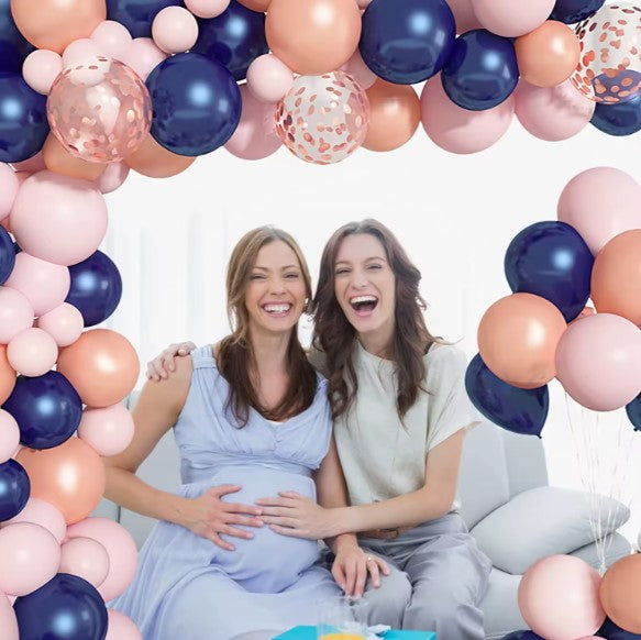 Rose Gold Navy Blue Balloon Arch Kit