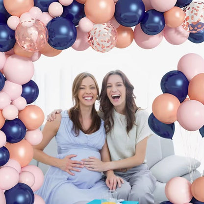 Rose Gold Navy Blue Balloon Arch Kit